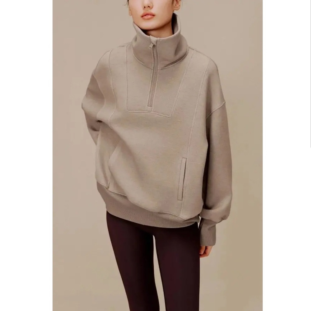 Neiwai Boundless Wool Half-Zip Jacket color chai size small